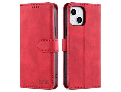 Capa PU + TPU AZNS anti-queda, anti-riscos com base vermelha para iPhone 13 6.1