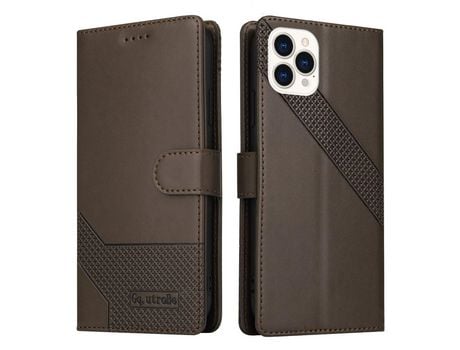 Capa PU + TPU GQ.UTROBE Marrom para iPhone 13 Pro Max 6.7