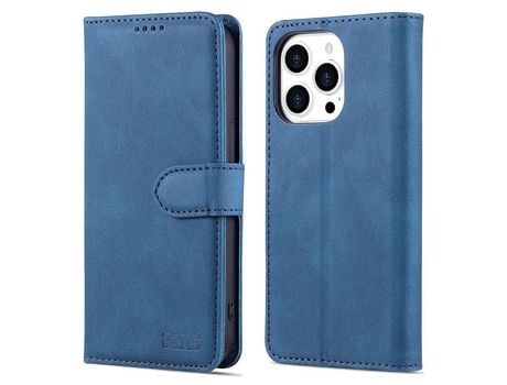 Capa PU + TPU AZNS anti-queda, anti-riscos com verso azul para iPhone 13 Pro Max 6.7