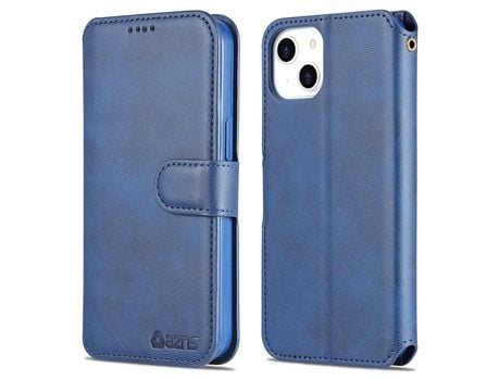 Capa PU + TPU AZNS fecho magnético com suporte, anti-riscos, azul claro para iPhone 13 mini 5.4