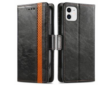 Capa PU CASENEO com apoio preto para iPhone 12 mini 5.4