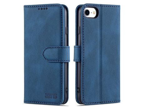 Capa PU + TPU AZNS com suporte azul para iPhone SE (2nd Gen)/8 4.7 /7 4.7