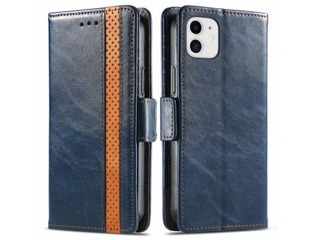 Capa PU CASENEO com apoio azul para iPhone 12 mini 5.4