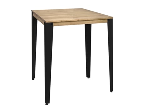 Mesa de Refeição BOX FURNITURE Lunds (Preto - Madeira e Aço - 80 x 80 x 110 cm)