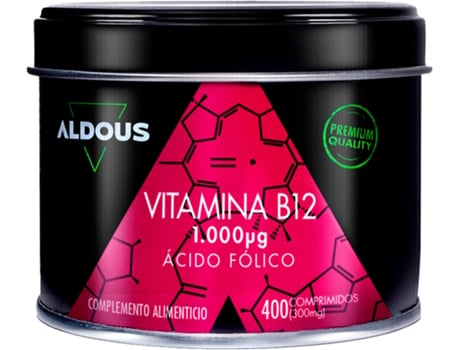 Vitamina B12 Con Ácido Fólico ALDOUS LABS 400 Comprimidos