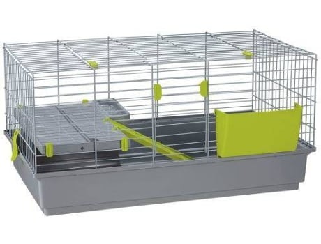 Gaiola para Coelhos  955 (Verde e Cinzento - 90x52x46 cm - Plástico e Metal)