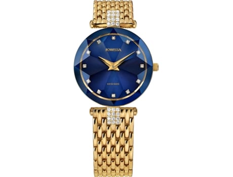 Relógio feminino ouro aço inoxidável faceta strass J5.632.M JOWISSA