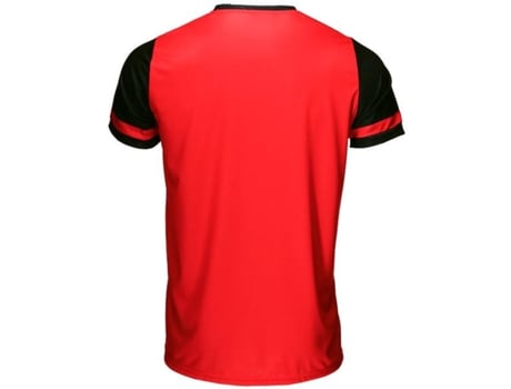 Camisola de Manga Curta Luanvi Napoli Preto Vermelho Xxl