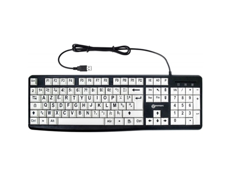 Geemarc Keyboard Branco Conforto Visual Impress?o Preto