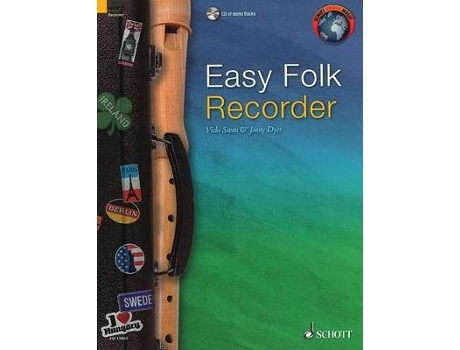 Livro easy folk recorder de hal leonard publishing corporation (inglês)