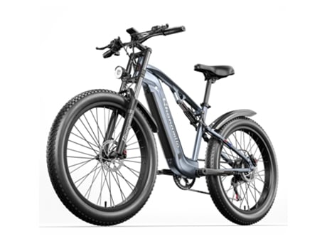 Bicicleta de Montanha Elétrica SHENGMILO Mx05 Motor de 500 W Alcance de 60 Km Velocidade de 25 Km/H Bateria Removível de 17 5 Ah Cinzento