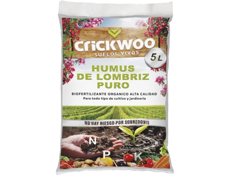 100% Húmus de Minhoca – 5 L (3,5 Kg) CRICKWOO