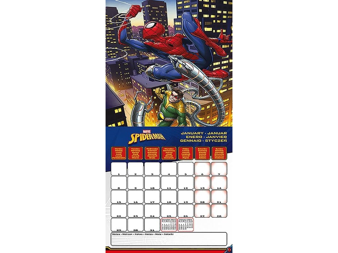 Calendario 2024 SpiderMan 2024 Marvel 30 X 30 Cm Worten.pt