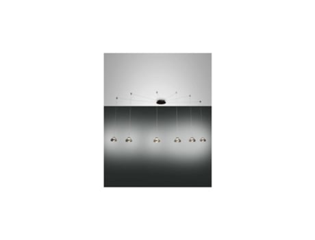 Lustre Pendente Arabella Led em Metal e Vidro Soprado Fumê 3547-46-126 FABAS LUCE