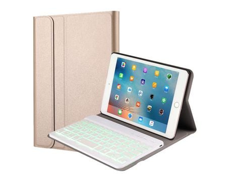 Capa e Teclado Bluetooth YKCLOUD 1027D para iPad Mini1/2/3 (Inglês - Dourado)