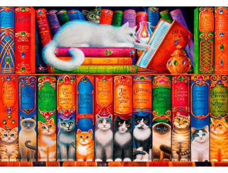 Puzzle Bluebird Shelving Do Livro de Gato. 1000 Peças