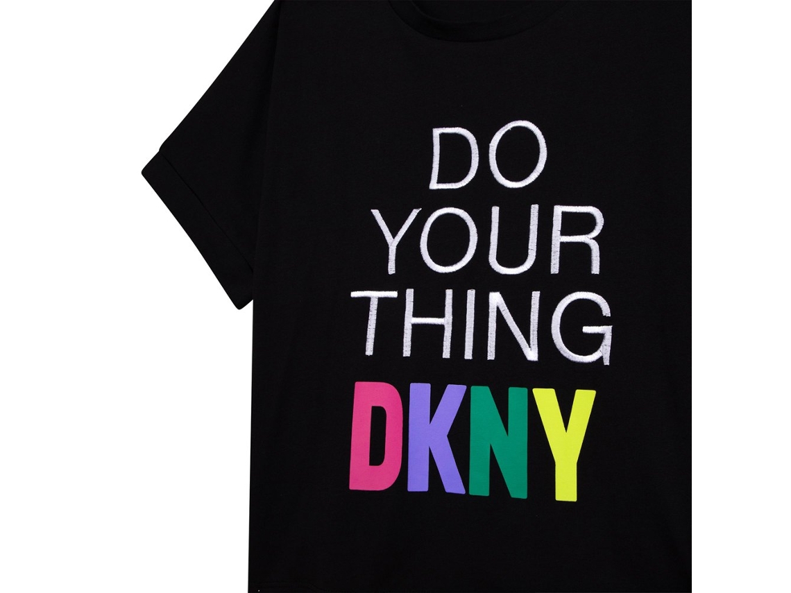 DKNY Manga Curta T-Shirt T-Shirt Preto