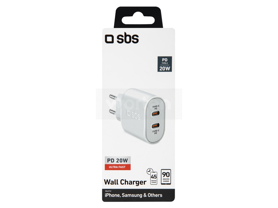 Carregador USB-C SBS 20W Branco
