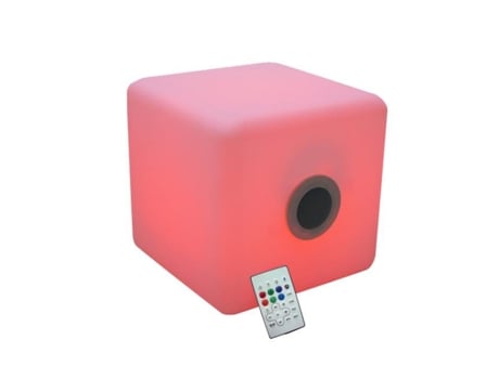 Coluna Bluetooth 3 5w Cubo 12 Leds Rgb Comando Ip44 