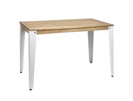 Mesa de Refeição BOX FURNITURE (180 x 60 x 75.5 cm - Madeira e Aço - Branco)