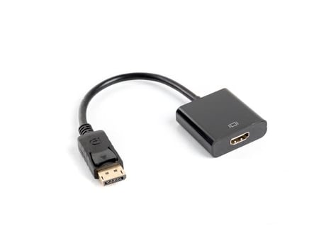 Lanberg Adaptador DislayPort 1.2 a HDMI Macho/Hembra 10cm Negro