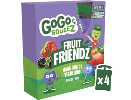 Pack Saquetas de Fruta Maçã e Frutos Vermelhos GOGO SQUEEZ