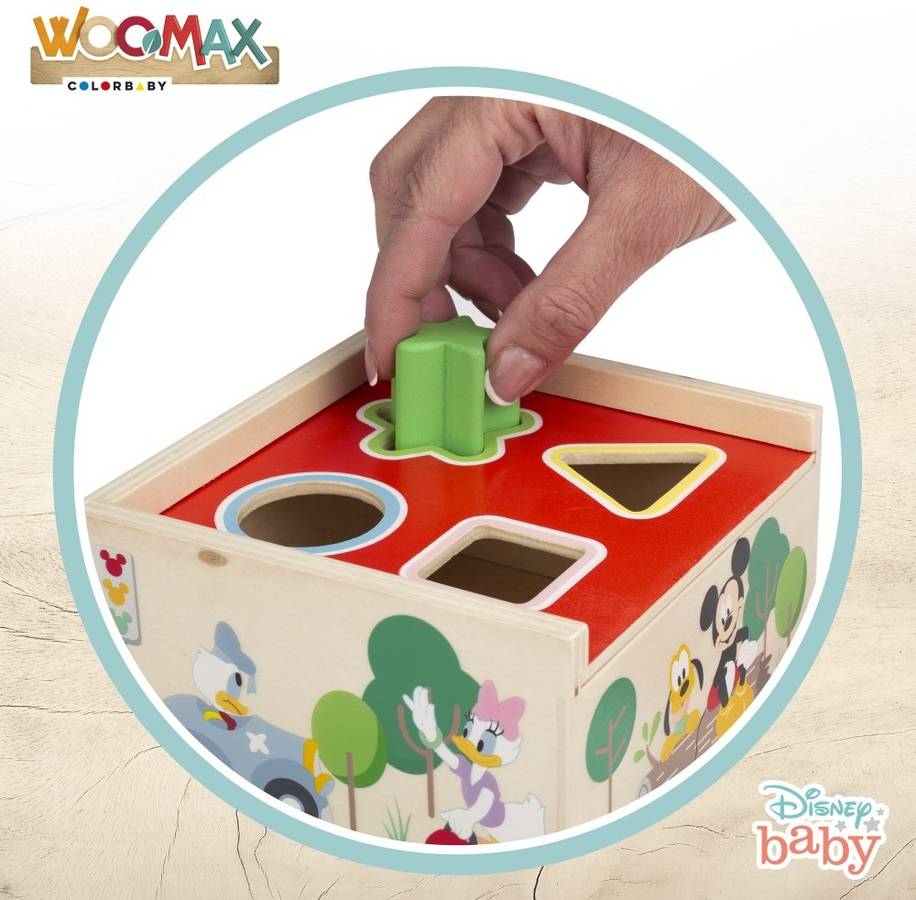 Jogo Didáticos WOOMAX Cubo 13 peças de encaixar de madeira disney