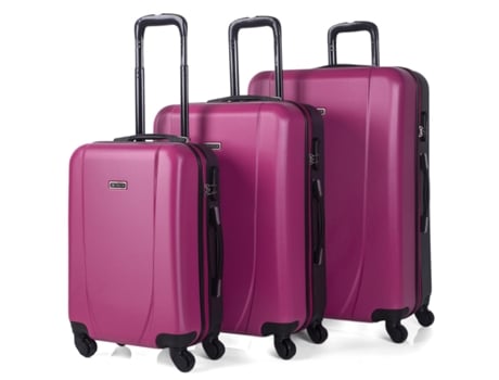 Conjunto 3 Malas de Viagem ITACA Abs (35/70/100 L - Rosa)