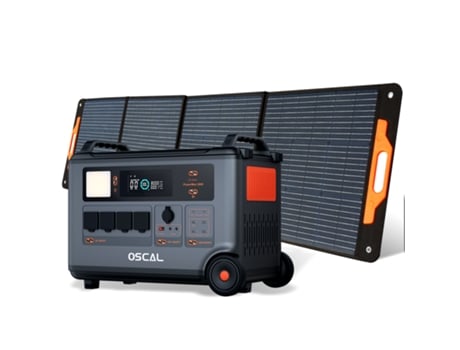 Powerstation OSCAL PowerMax 6000 3600Wh(6000Wh) OSCAL PM200 Painel solar dobrável 200W Estação de energia portátil