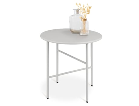 Mesa Lateral Finn Ø 53X36Cm Metal Cinzento Claro BOMOE