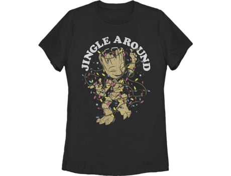 T-Shirt de Homem SUPERHEROMARVEL Womens Groot Jingle Around Marvel Algodão (L)