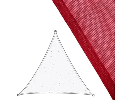 Toldo  Triangular (Vermelho - 3.5x3.5x3.5 m - Fibra)