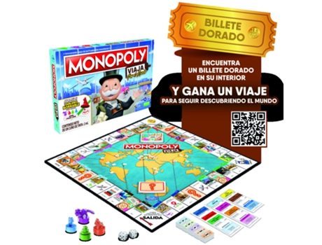 Jogo de Tabuleiro Hasbro Monopoly Viaja pelo Mundo