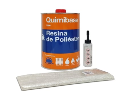 Resina Poliester Catalizador 1Kg Manta Fibra De Vidrio Mat 300 1 M2 QUIMIBASE