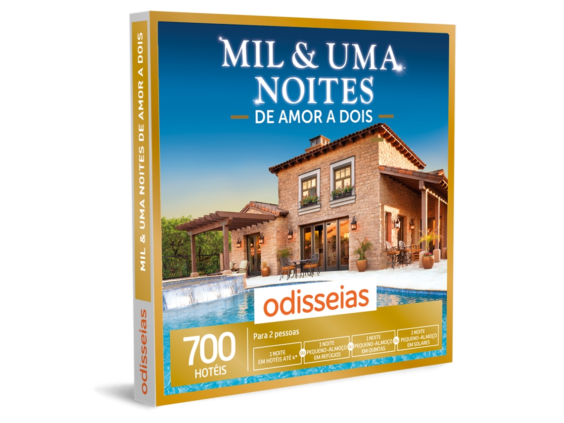 Pack Presente Odisseias Mil And Uma Noites De Amor A Dois Experiência De 1 Noite Peq Almoço 4708