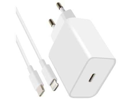 Carregador Ultrarrápido Usb-C Lightning para Apple MAYAXESS Plástico Branco