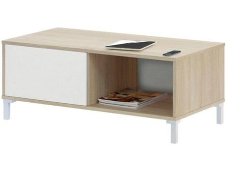 Mesa de Apoio HABITDESIGN Brooklyn (Branco Artik  - Carvalho  - Melamina, PVC e ABS - 100 x 40 x 50 cm)