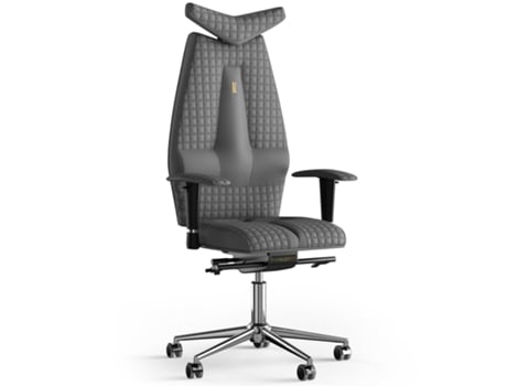 Cadeira de Escritório Ergonómica KULIK SYSTEM Jet Stitching PU Couro (Cinzento -130x50x50cm)