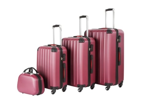 vidaXL Conjunto de malas de viagem estojo rígido 2 pcs ABS rosa