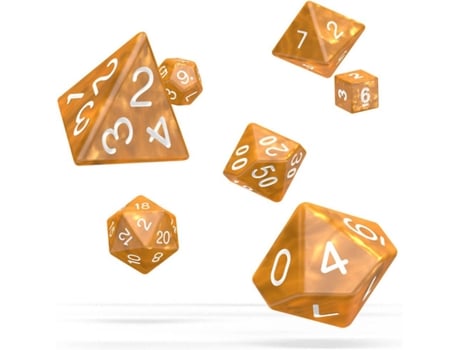 Conjunto de Dados OAKIE DOAKIE Oakie Doakie Dice RPG Set Marble - Orange (Idade Mínima: 8 Anos)