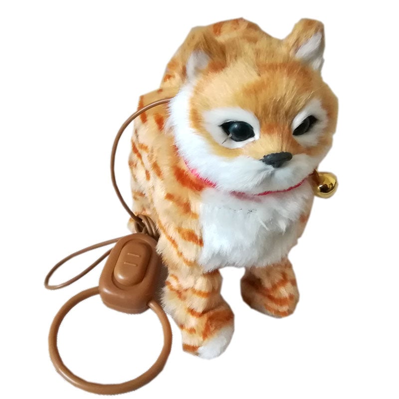 Robô Brinquedo Eletrônico de Pelúcia para Animais de Estimação Cantando e  Andando Mew Leash Gatinho Uma