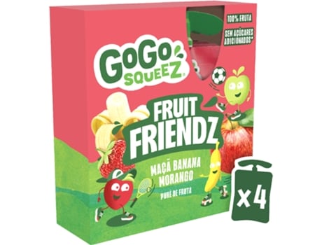 Pack Saquetas de Fruta Maçã Morango e Banana GOGO SQUEEZ