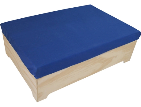 Puff Box  Industrial Azul (Madeira - 80x120x39 cm)