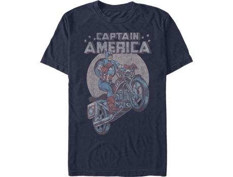 T-Shirt de Homem SUPERHEROMARVEL Motorcycle Captain America Marvel Algodão (2XL)