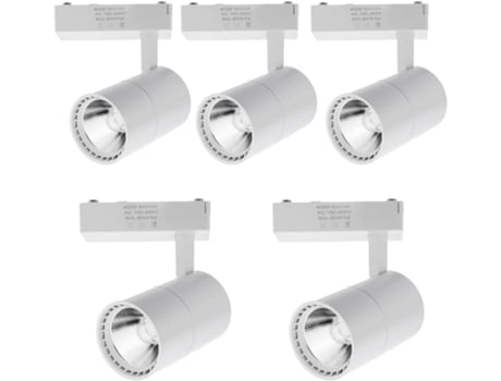 5X Spotlight Teto Led Rail 40W Luz Fria 6000K 2700 Lúmens 220V 50-60Hz Monofásico Alumínio Branco JANDEI