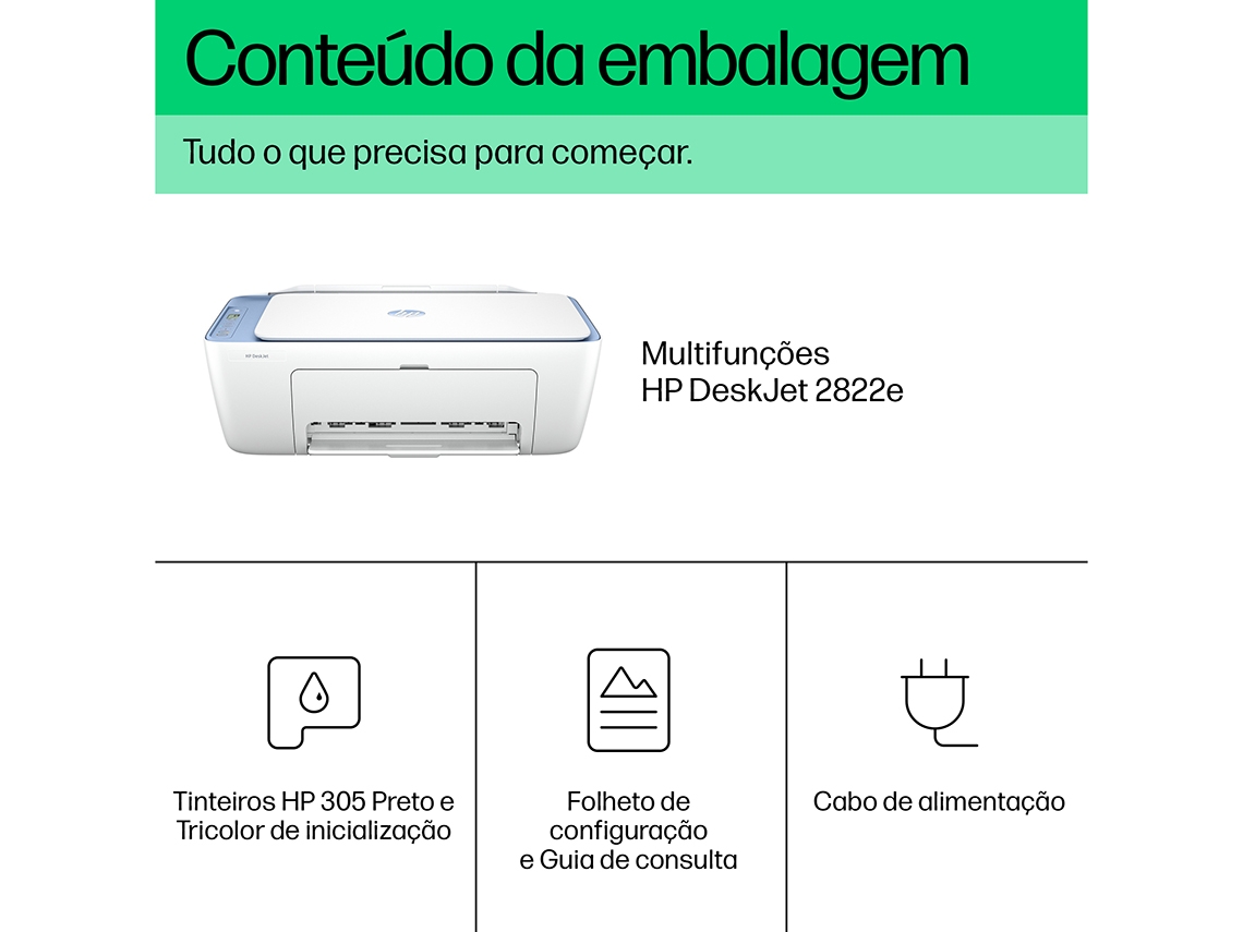 Impresora HP DeskJet 2822e multifunción con 3 meses de Instant Ink