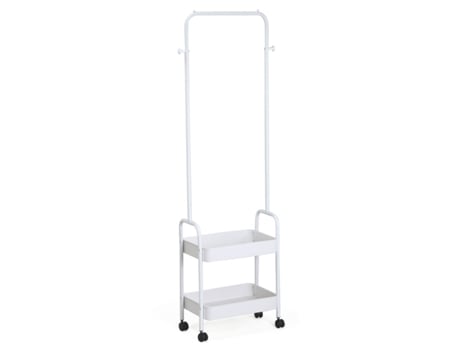 Staande Kapstok VINTHERA Moa Aço Branco com Rodas 45,5x29,5x159 cm