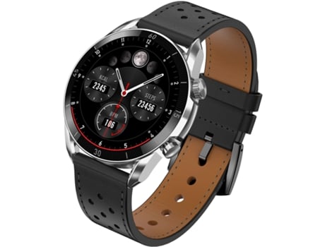 Relógio GARETT Smartwatch para Homem GARETT V10 Couro Preto Prateado