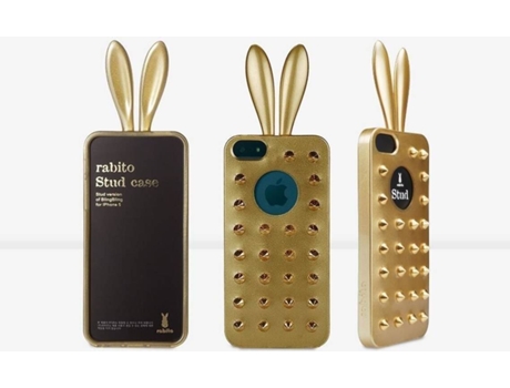 Capa iPhone 5, 5s, SE  Tachas Dourado