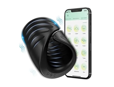 Vibrador Treinamento De Pênis Estimulador De Glãs Vibrador Com Controle De Aplicativos Delay Cock Ring ECENLEN